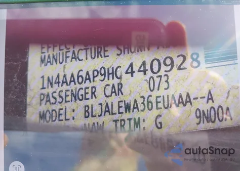 2017 Nissan Maxima 3.5 Sl z USA, uszkodzony, nr VIN 1N4AA6AP9HC440928